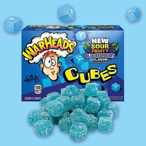 Warheads Cubes Blue Raspberry Box - FragFuel