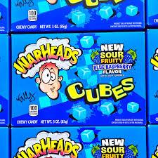 Warheads Cubes Blue Raspberry Box - FragFuel