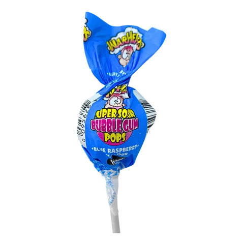 Warheads Super Sour Bubble Gum Pops Blue Raspberry