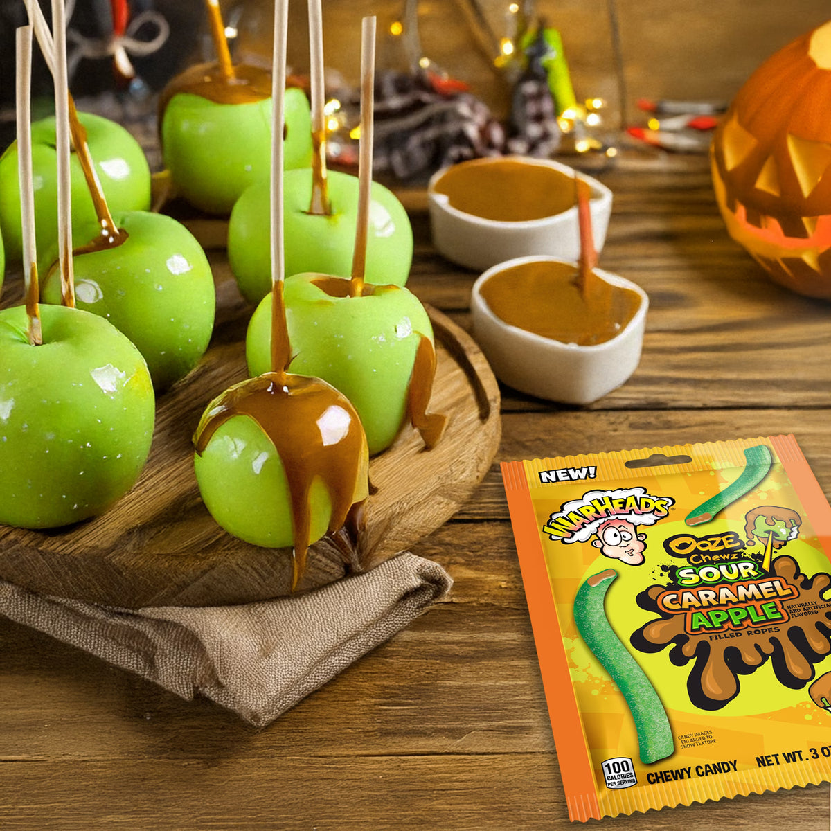 Warheads Ooze Chewz Sour Caramel Apple, foto 2