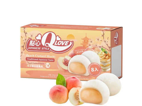 QLove Mochi White Peach Custard Premium Filling