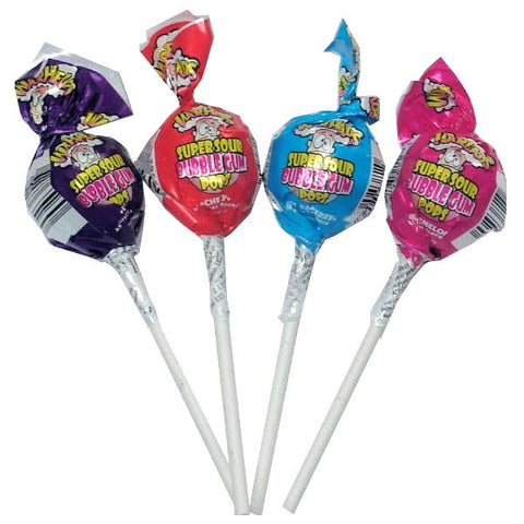 Warheads Super Sour Bubble Gum Pops Assorted Flavours