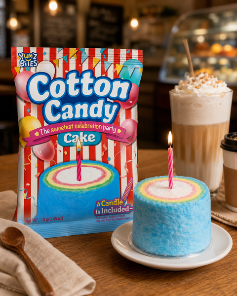 Yum'z Bites Birthday Cotton Candy Cake with Candle