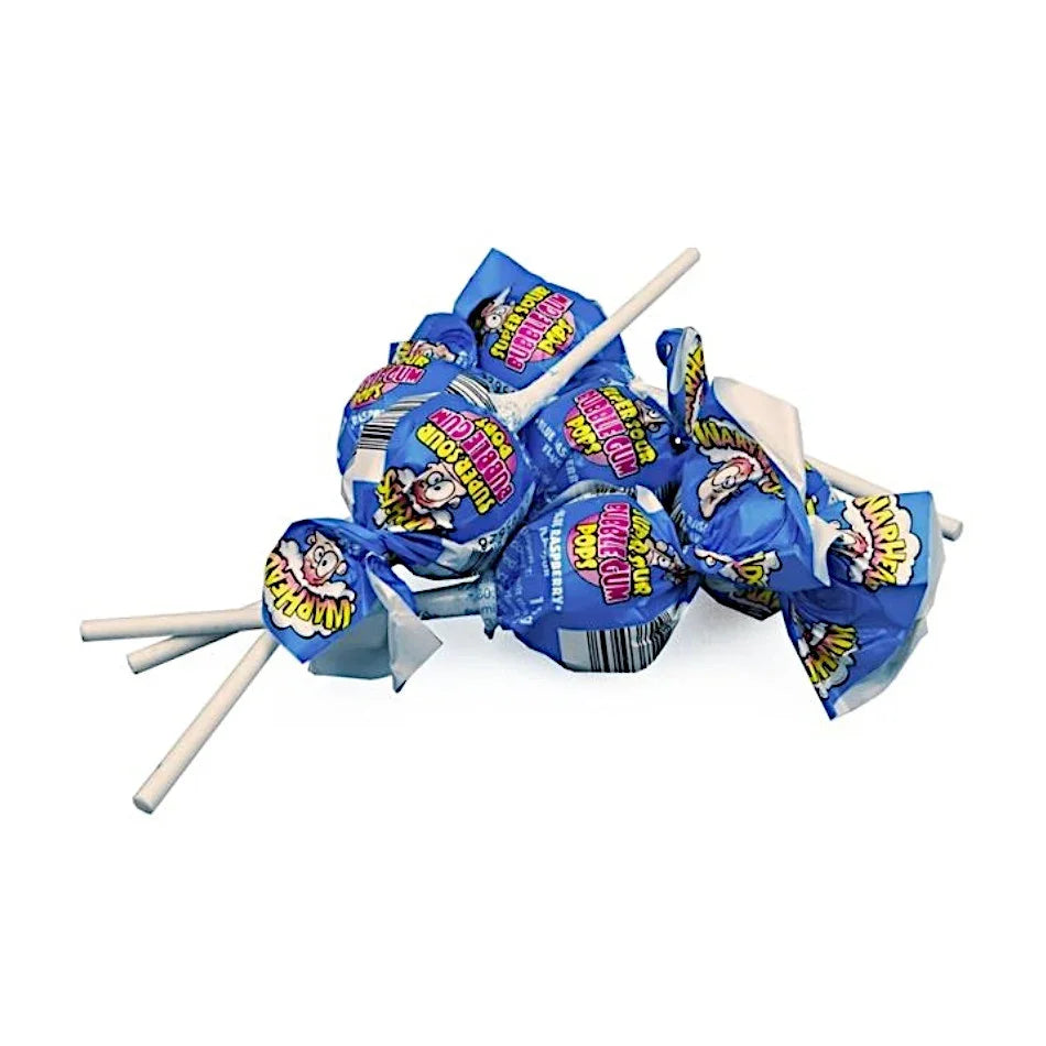 Warheads Super Sour Bubble Gum Pops Blue Raspberry