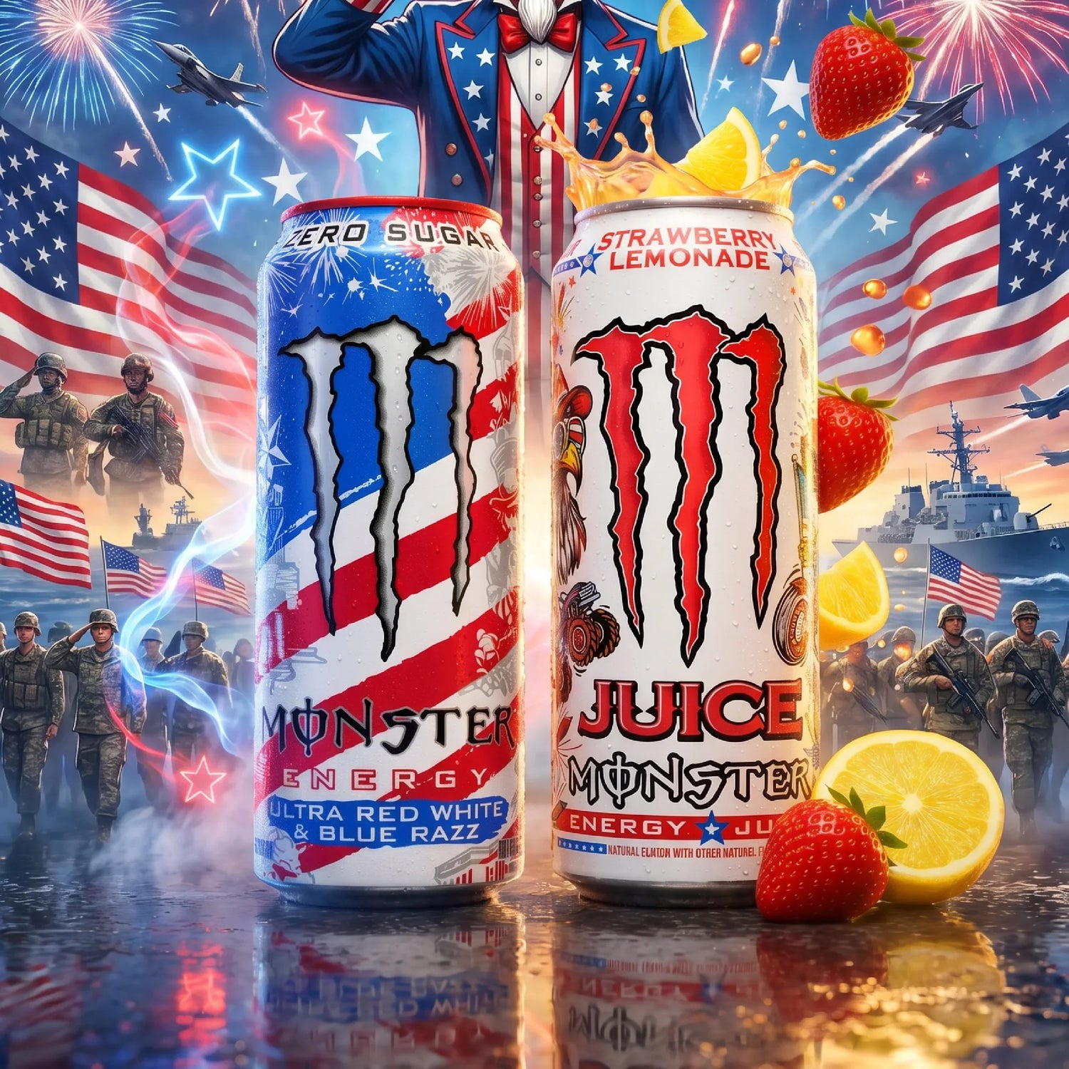 Monster Energy Ultra Red White Blue Razz
