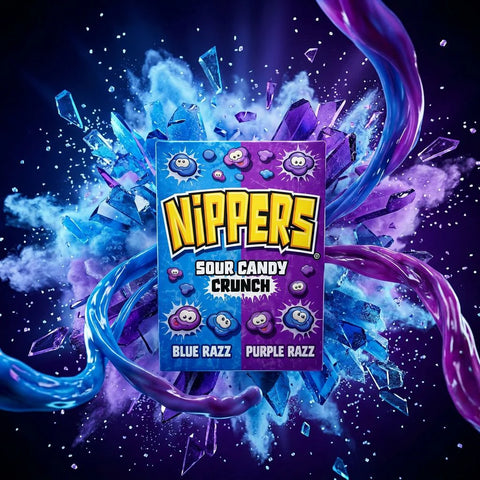 Zed Candy Nippers Sour Candy Crunch Blue Razz and Purple Razz
