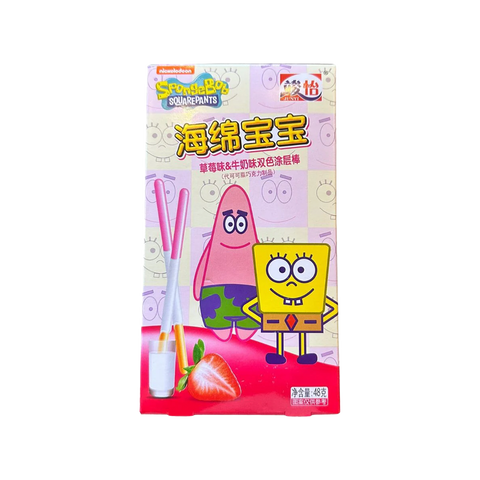 Junyi SpongeBob Strawberry and Milk Coated Sticks
