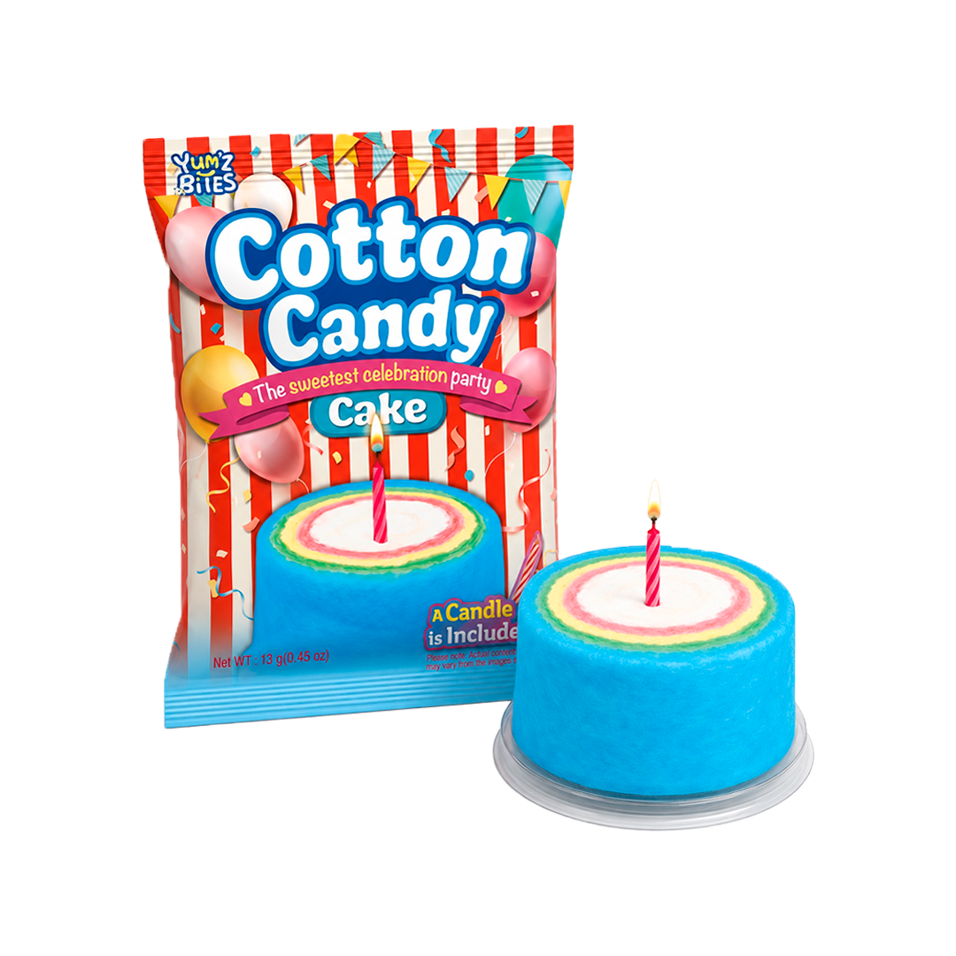 Yum'z Bites Birthday Cotton Candy Cake with Candle