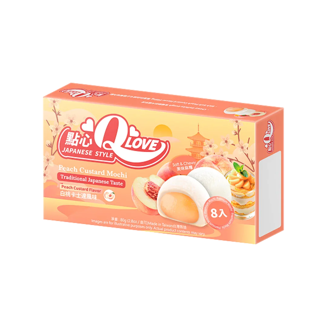 QLove Mochi White Peach Custard Premium Filling