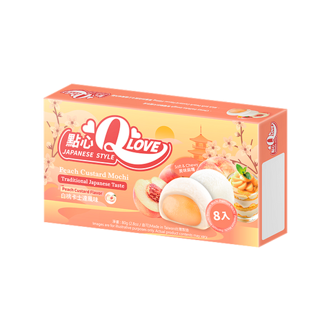QLove Mochi White Peach Custard Premium Filling