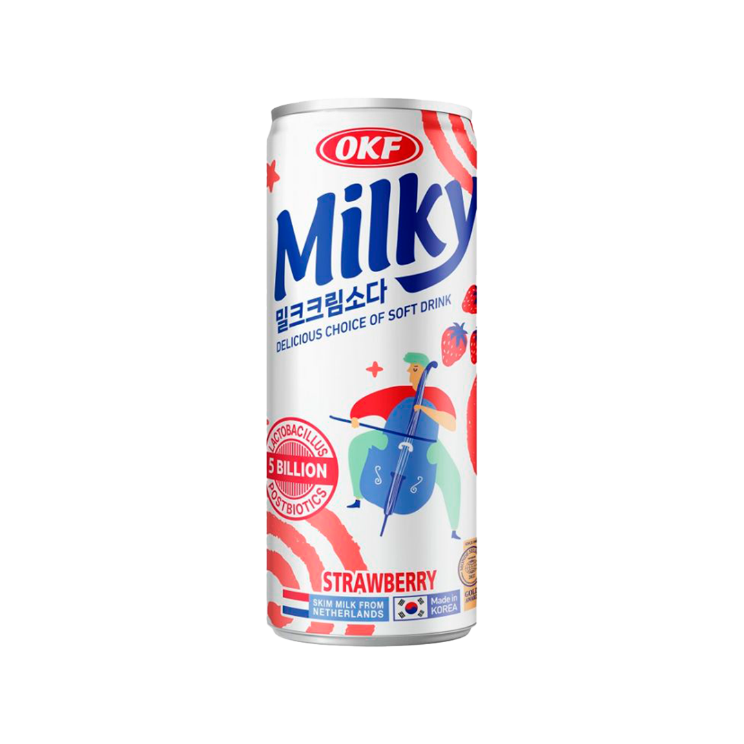 OKF Milky Strawberry Milk Sparkling Drink