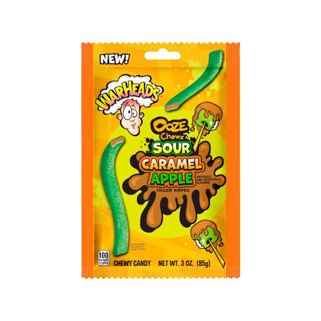 Warheads Ooze Chewz Sour Caramel Apple, doces importados