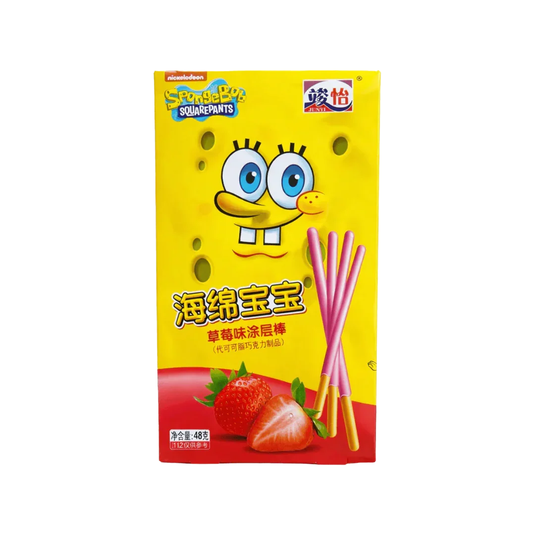 Junyi SpongeBob Strawberry Coated Sticks
