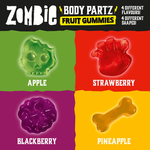 Zombie Body Partz Fruit Gummies 94% Fruta