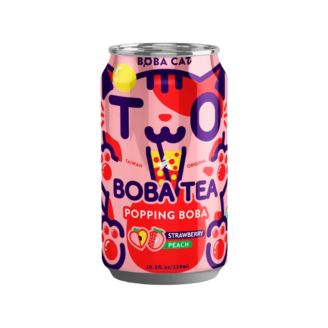 Boba Cat Popping Boba Bubble Tea (Strawberry Peach) - FragFuel