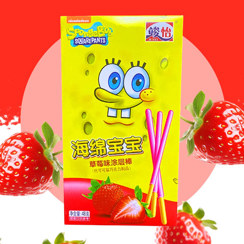 Junyi SpongeBob Strawberry Coated Sticks