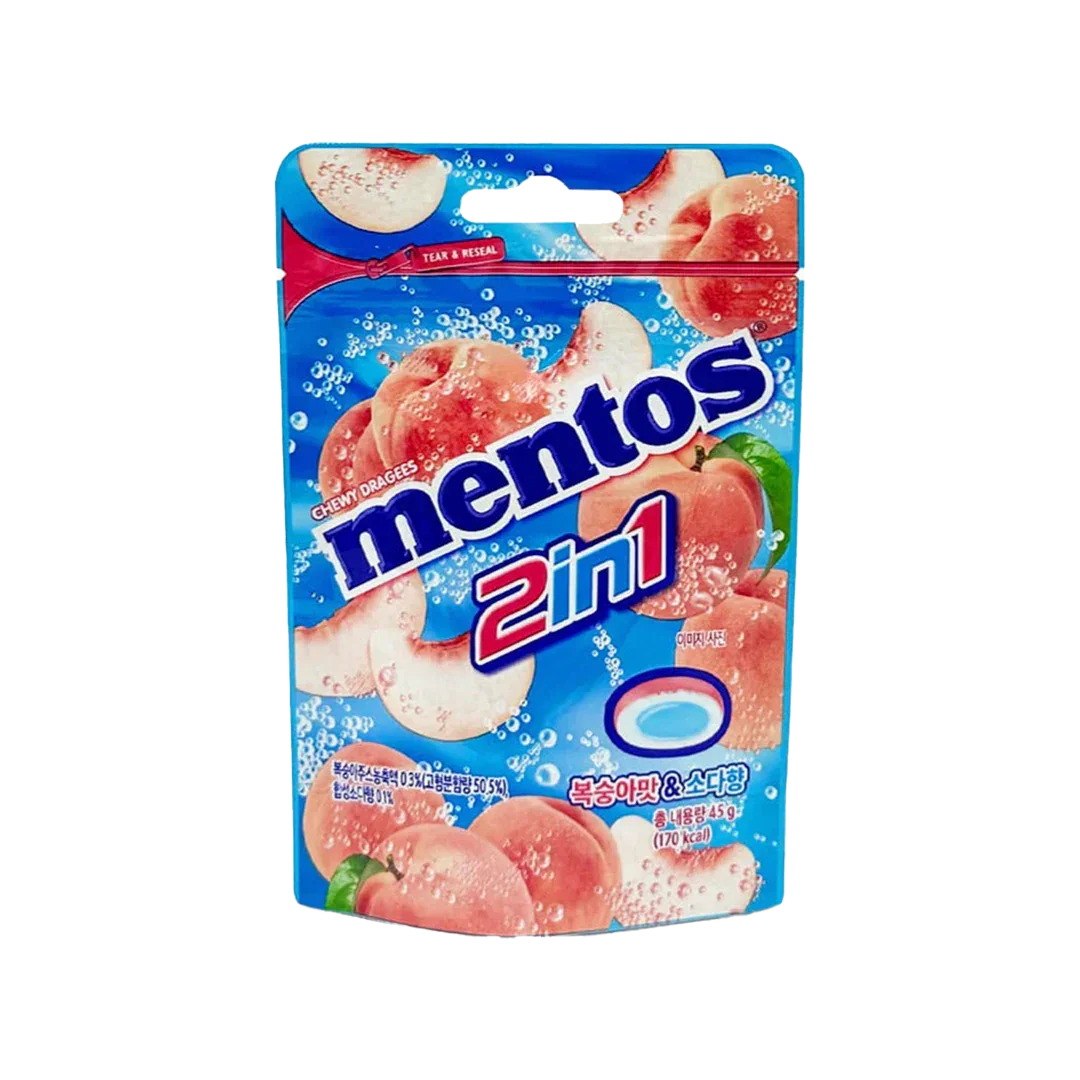 Mentos 2 in 1 Peach Soda Flavor