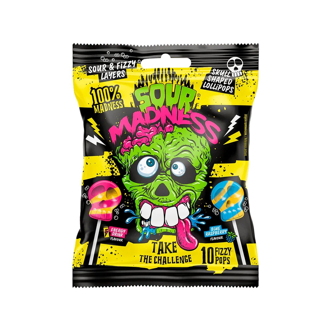 Sour Madness Skull Shaped Lollipops - FragFuel