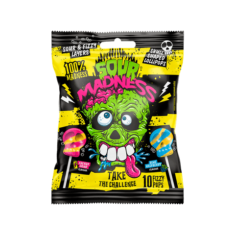 Sour Madness Skull Shaped Lollipops - FragFuel