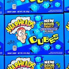 Warheads Cubes Blue Raspberry Box - FragFuel