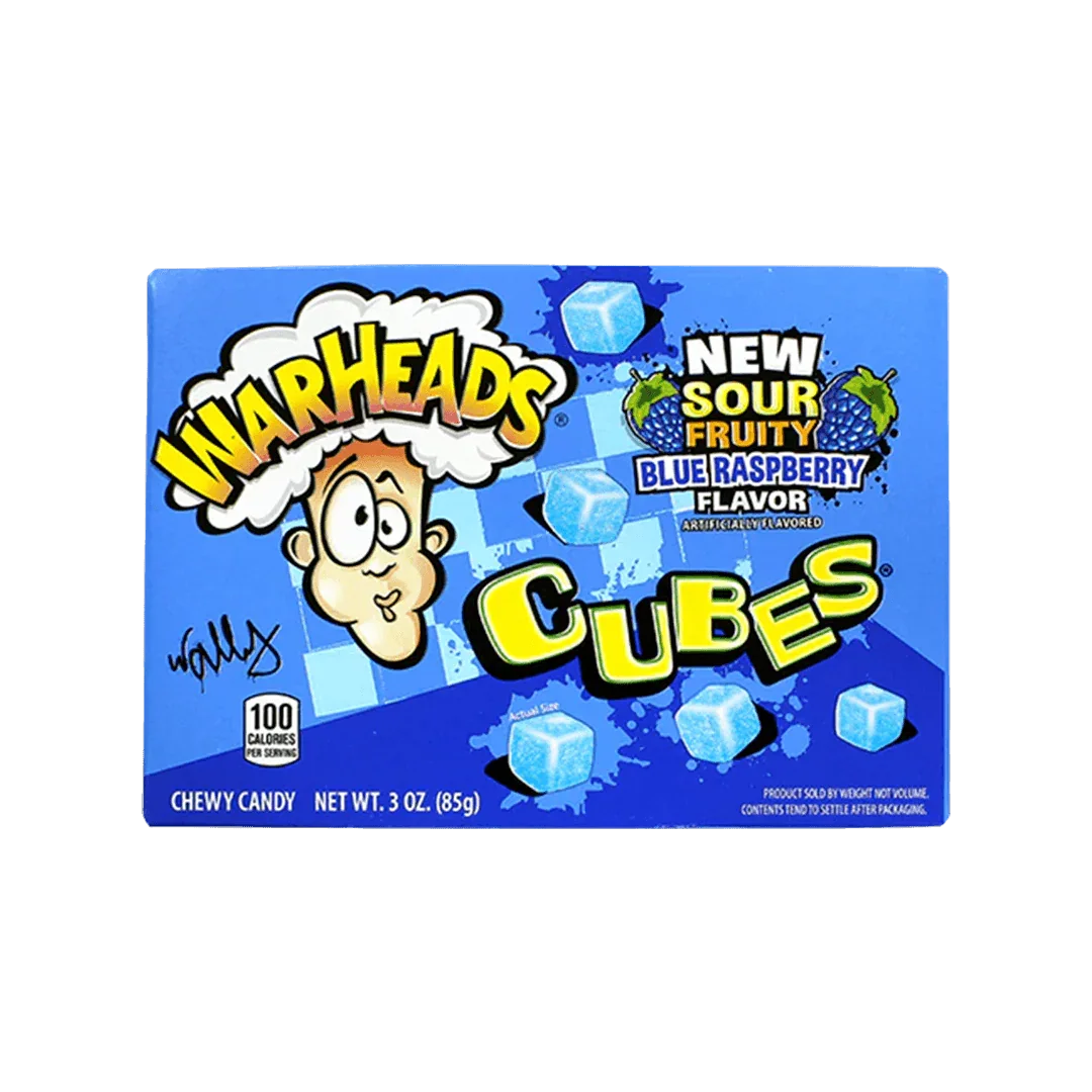 Warheads Cubes Blue Raspberry Box - FragFuel